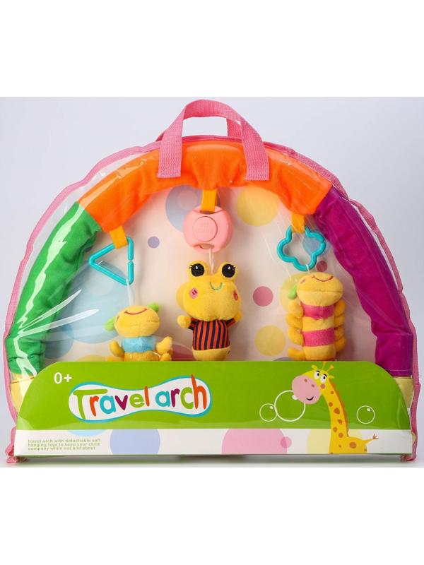 Дуга игровая музыкальная на коляску/кроватку «Гусенички», 3 игрушки, МИКС, р-р 32-52