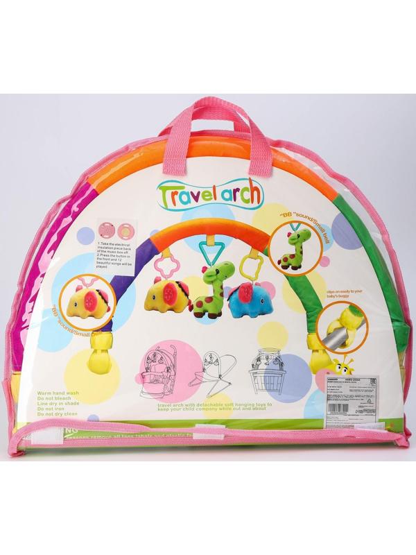 Дуга игровая музыкальная на коляску/кроватку «Гусенички», 3 игрушки, МИКС, р-р 32-52