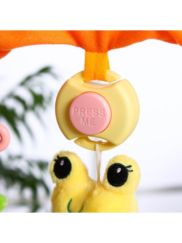 Дуга игровая музыкальная на коляску/кроватку «Гусенички», 3 игрушки, МИКС, р-р 32-52