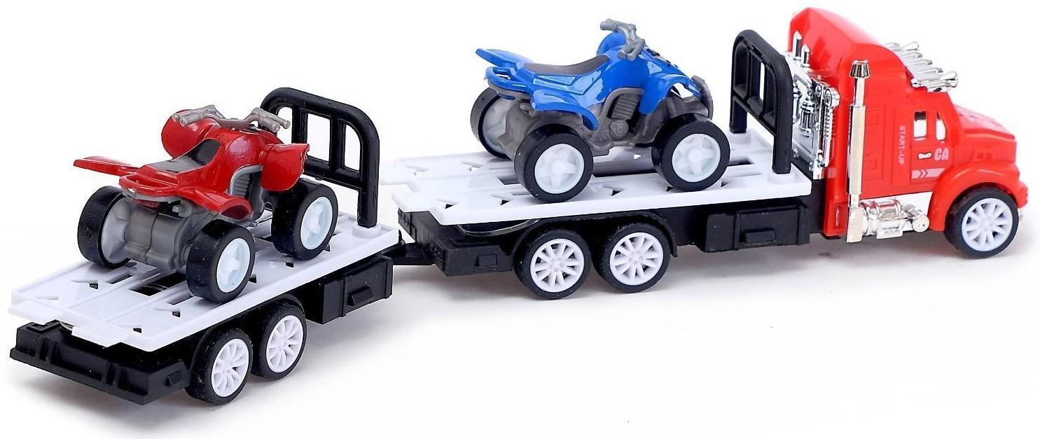 Грузовик инерционный «Перевозчик» с 2 квадроциклами, МИКС