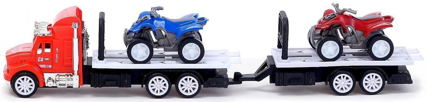Грузовик инерционный «Перевозчик» с 2 квадроциклами, МИКС