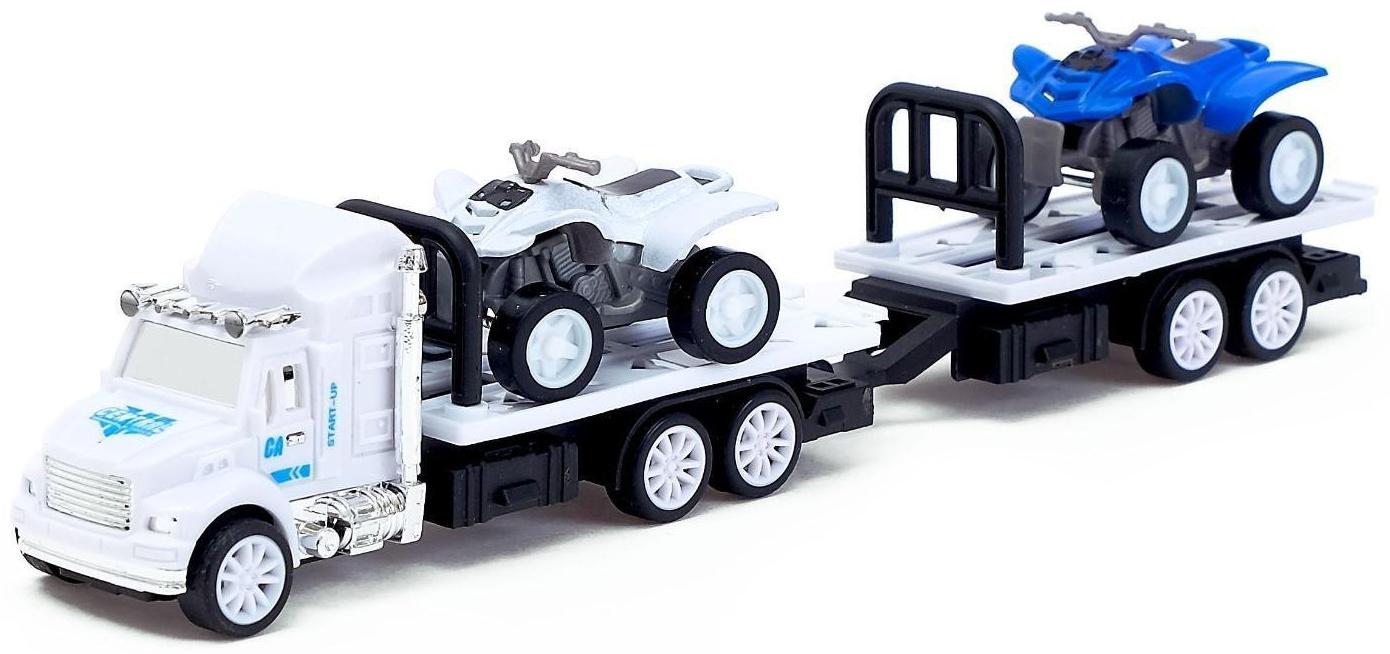 Грузовик инерционный «Перевозчик» с 2 квадроциклами, МИКС