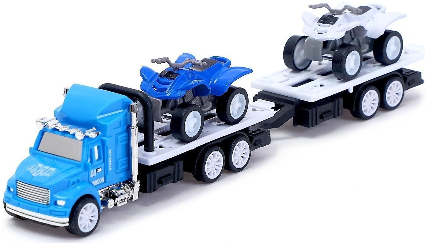 Грузовик инерционный «Перевозчик» с 2 квадроциклами, МИКС