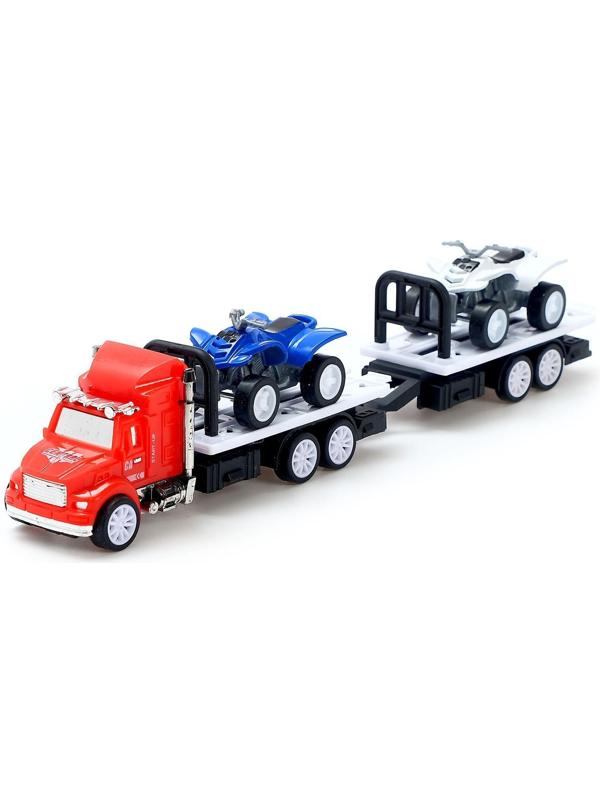 Грузовик инерционный «Перевозчик» с 2 квадроциклами, МИКС