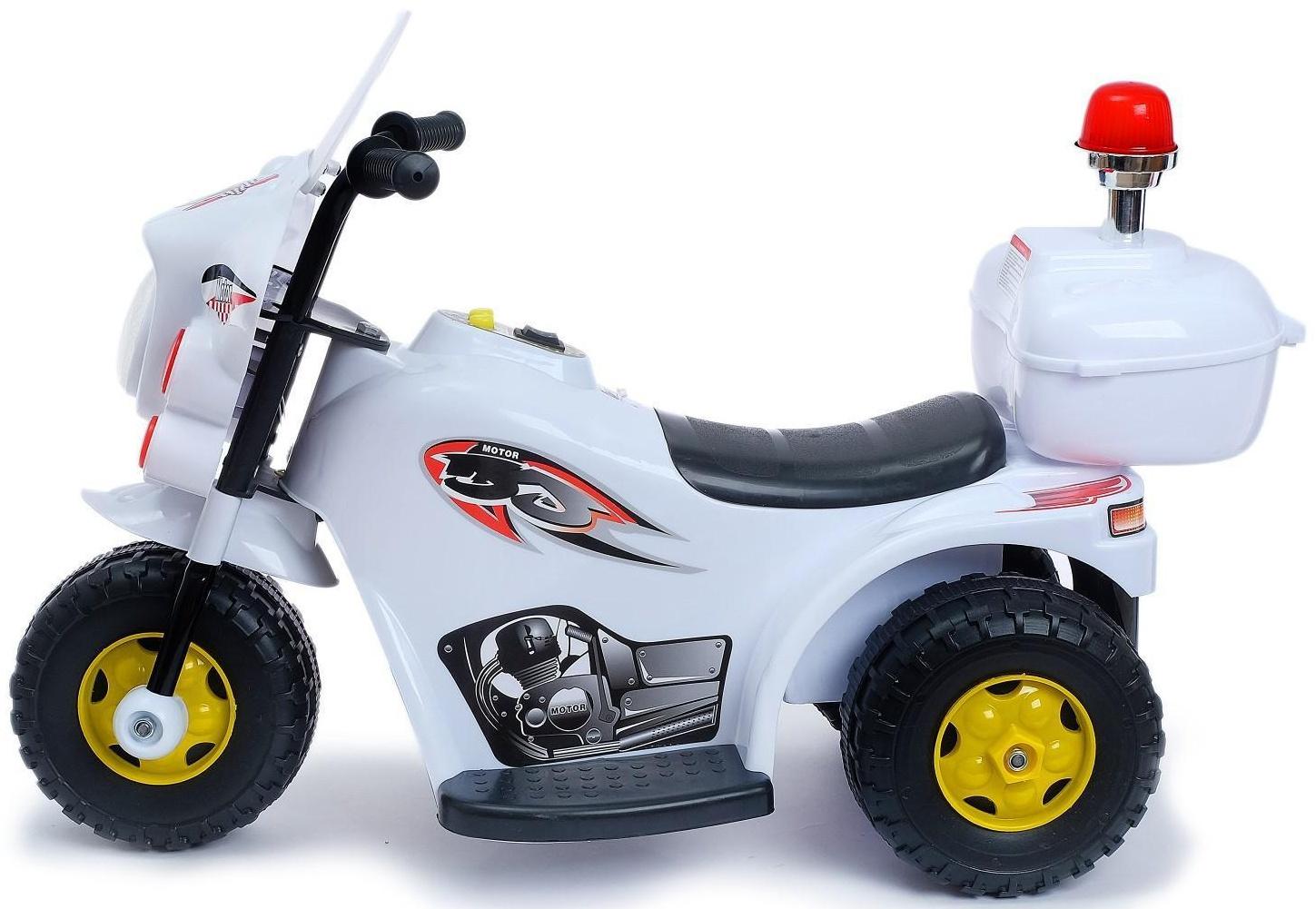 Детский электромобиль «Мотоцикл шерифа», цвет белый