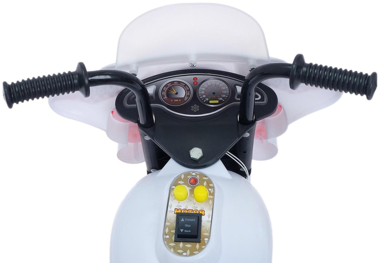 Детский электромобиль «Мотоцикл шерифа», цвет белый