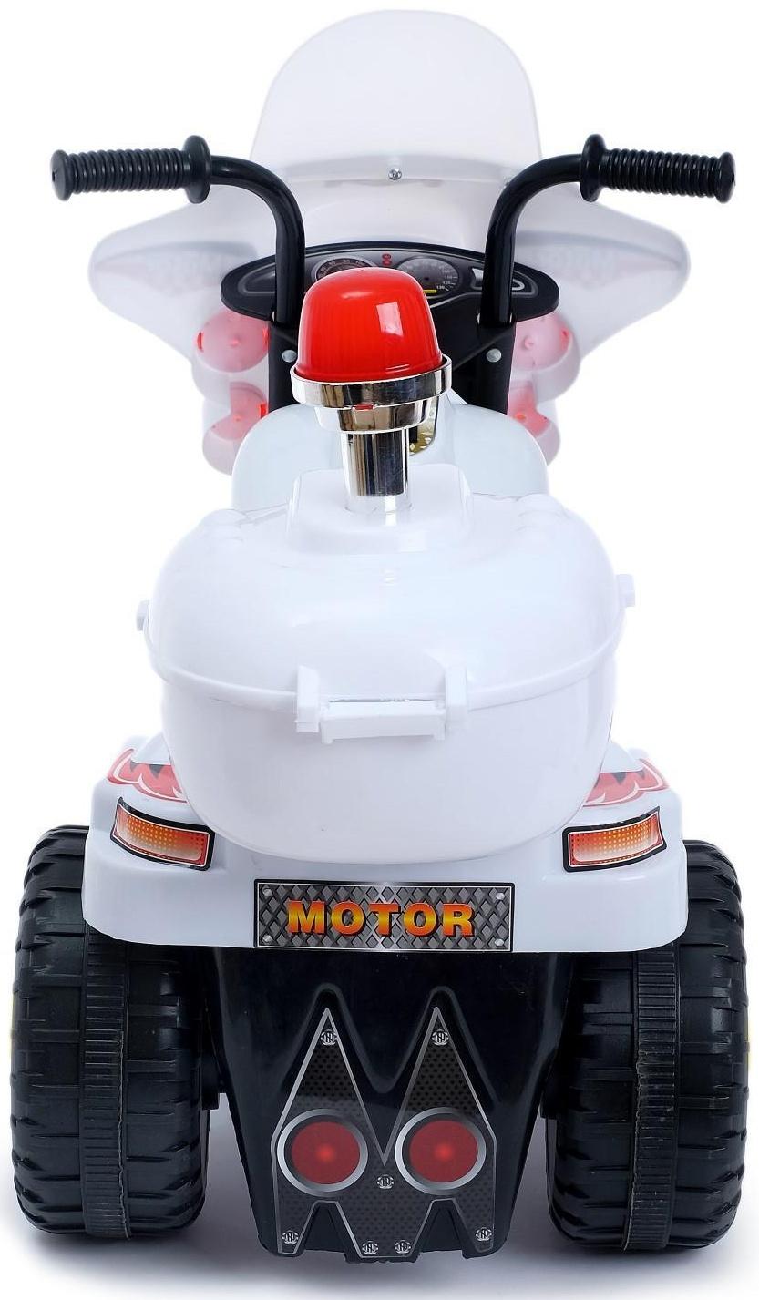 Детский электромобиль «Мотоцикл шерифа», цвет белый