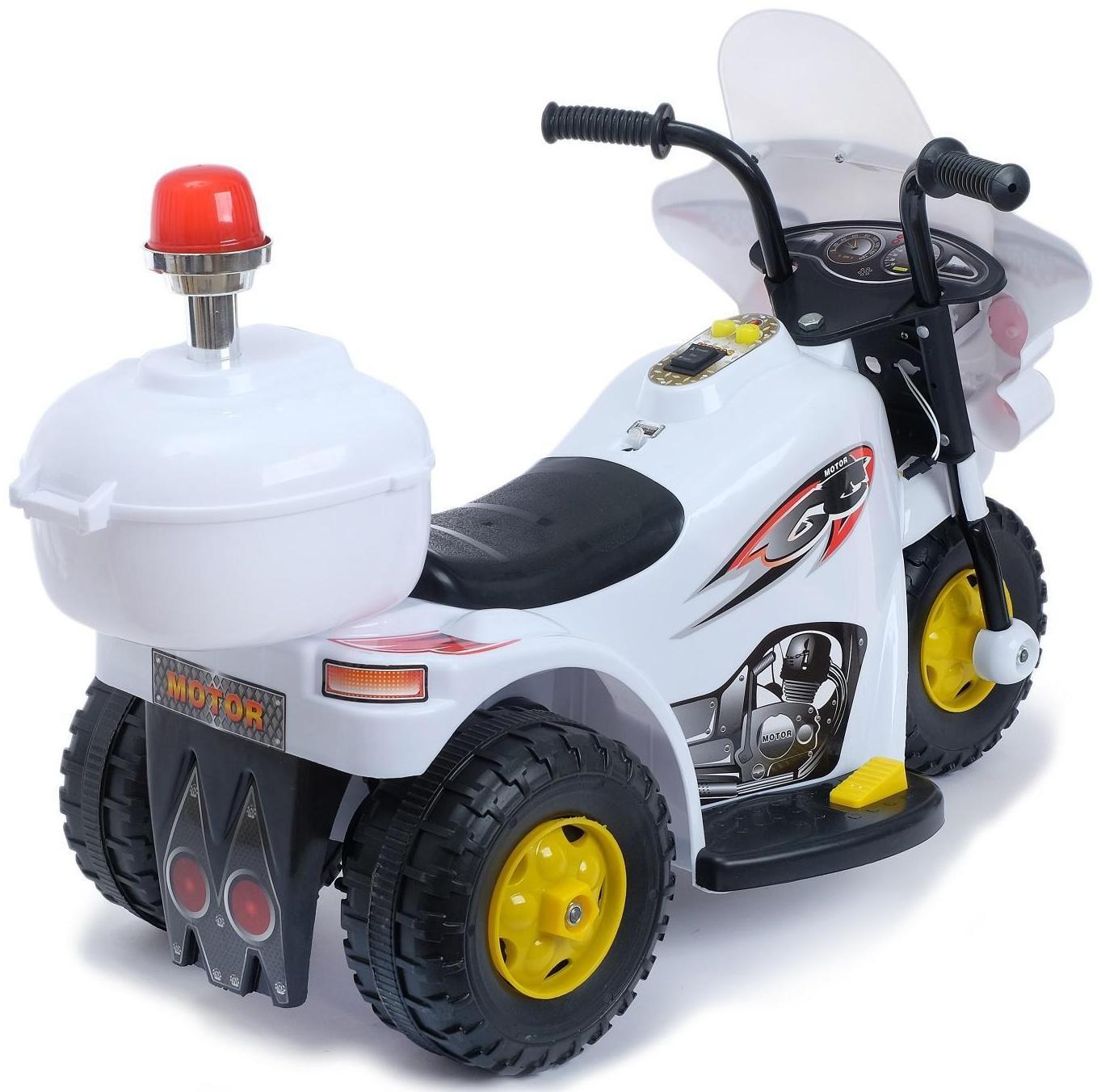 Детский электромобиль «Мотоцикл шерифа», цвет белый