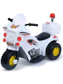 Детский электромобиль «Мотоцикл шерифа», цвет белый