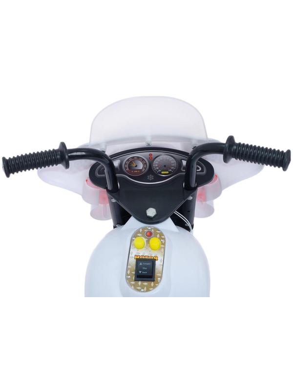Детский электромобиль «Мотоцикл шерифа», цвет белый