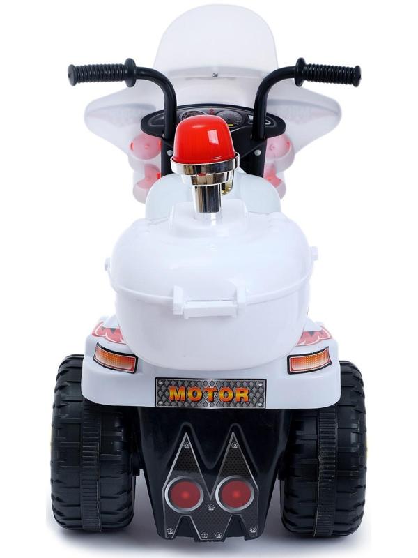 Детский электромобиль «Мотоцикл шерифа», цвет белый