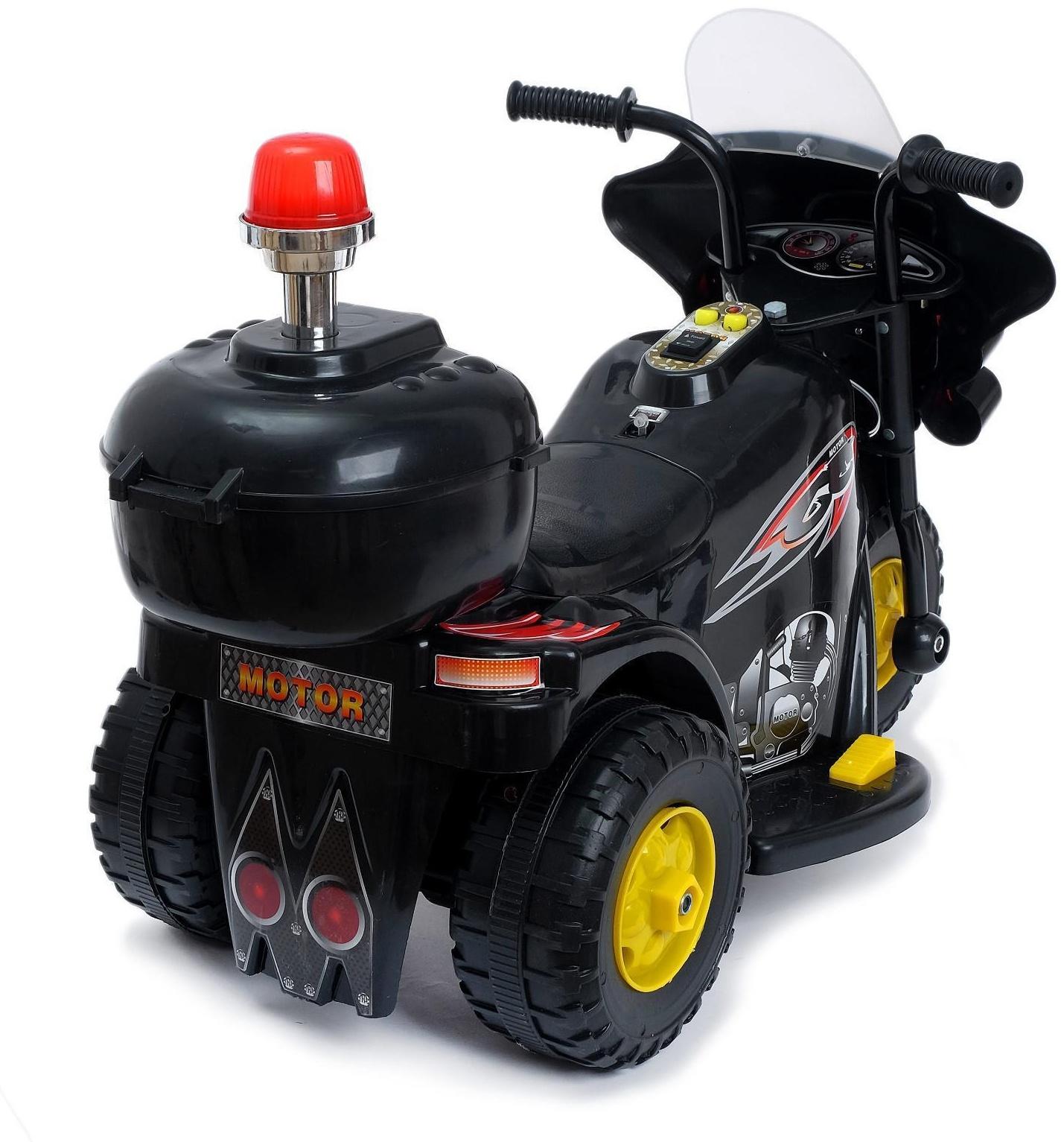 Электромобиль «Мотоцикл шерифа», цвет чёрный