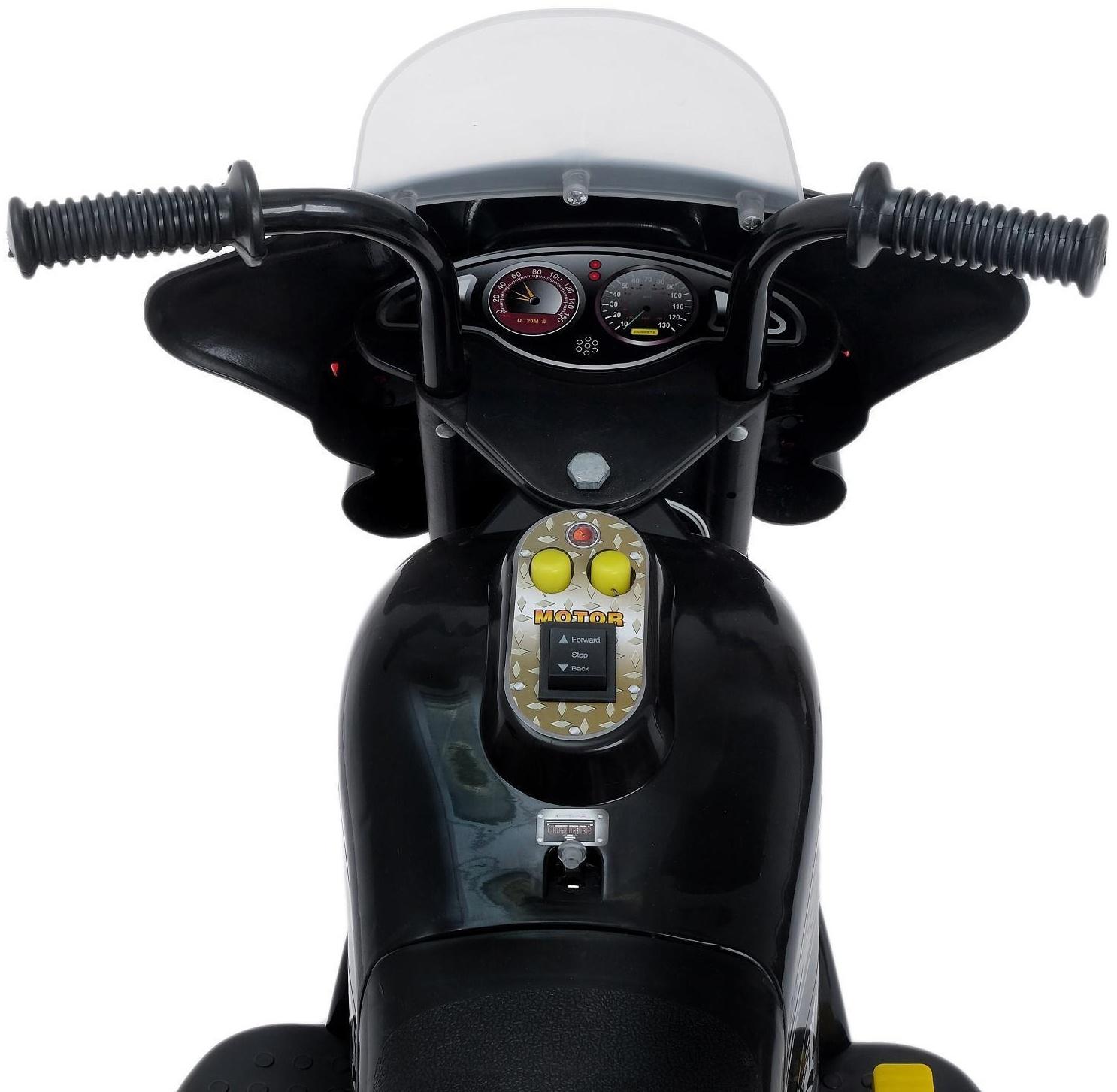 Электромобиль «Мотоцикл шерифа», цвет чёрный