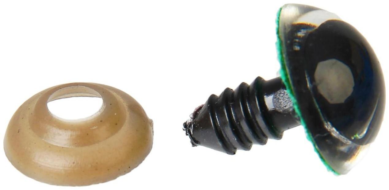 Глаза винтовые с заглушками, «Блёстки» набор 30 шт, размер 1 шт: 1,6 см, цвет зелёный