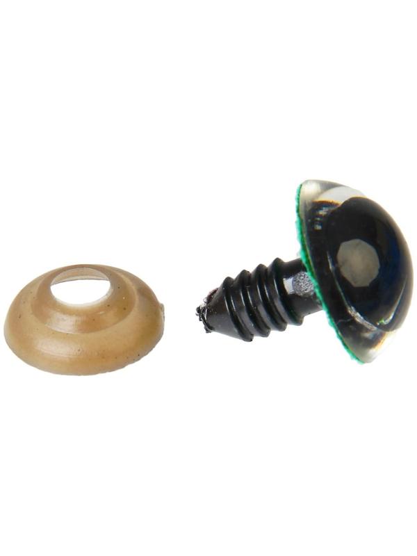 Глаза винтовые с заглушками, «Блёстки» набор 30 шт, размер 1 шт: 1,6 см, цвет зелёный