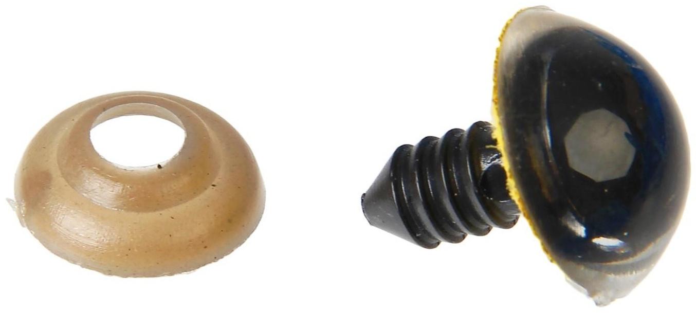 Глаза винтовые с заглушками, «Блёстки» набор 30 шт, размер 1 шт: 1,6 см, цвет жёлтый