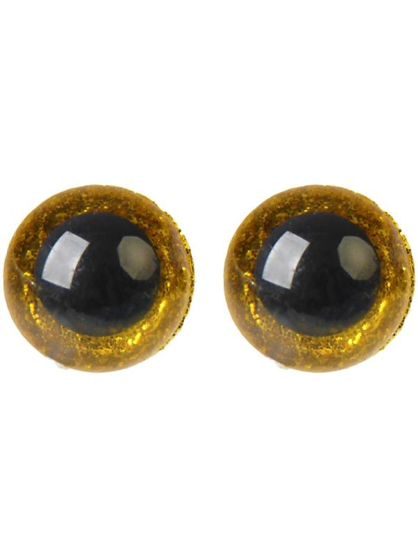 Глаза винтовые с заглушками, «Блёстки» набор 30 шт, размер 1 шт: 1,6 см, цвет жёлтый