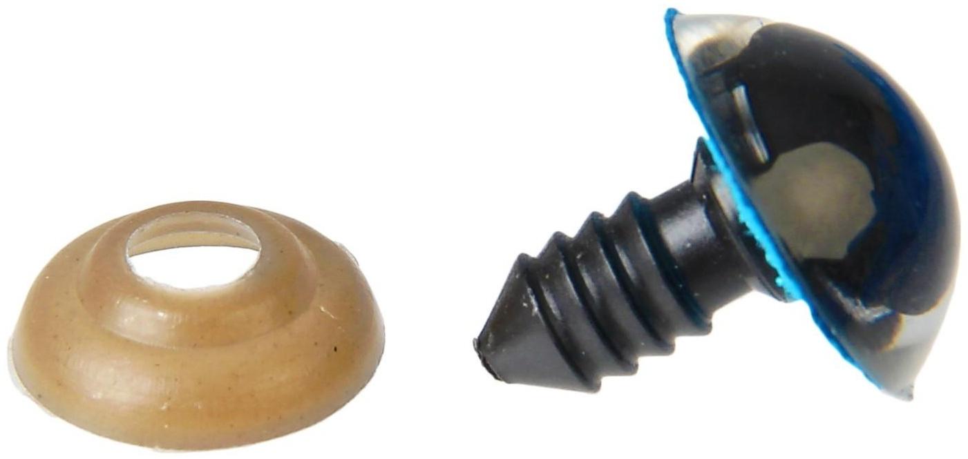 Глаза винтовые с заглушками, «Блёстки» набор 30 шт, размер 1 шт: 1,6 см, цвет голубой