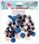 Глаза винтовые с заглушками, «Блёстки» набор 24 шт, размер 1 шт: 1,8 см, цвет синий