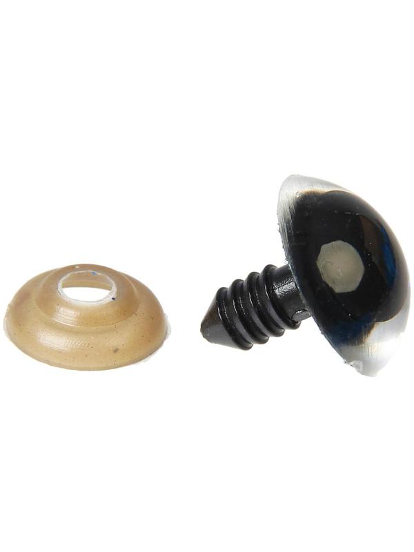 Глаза винтовые с заглушками, «Блёстки» набор 24 шт, размер 1 шт: 1,8 см, цвет синий