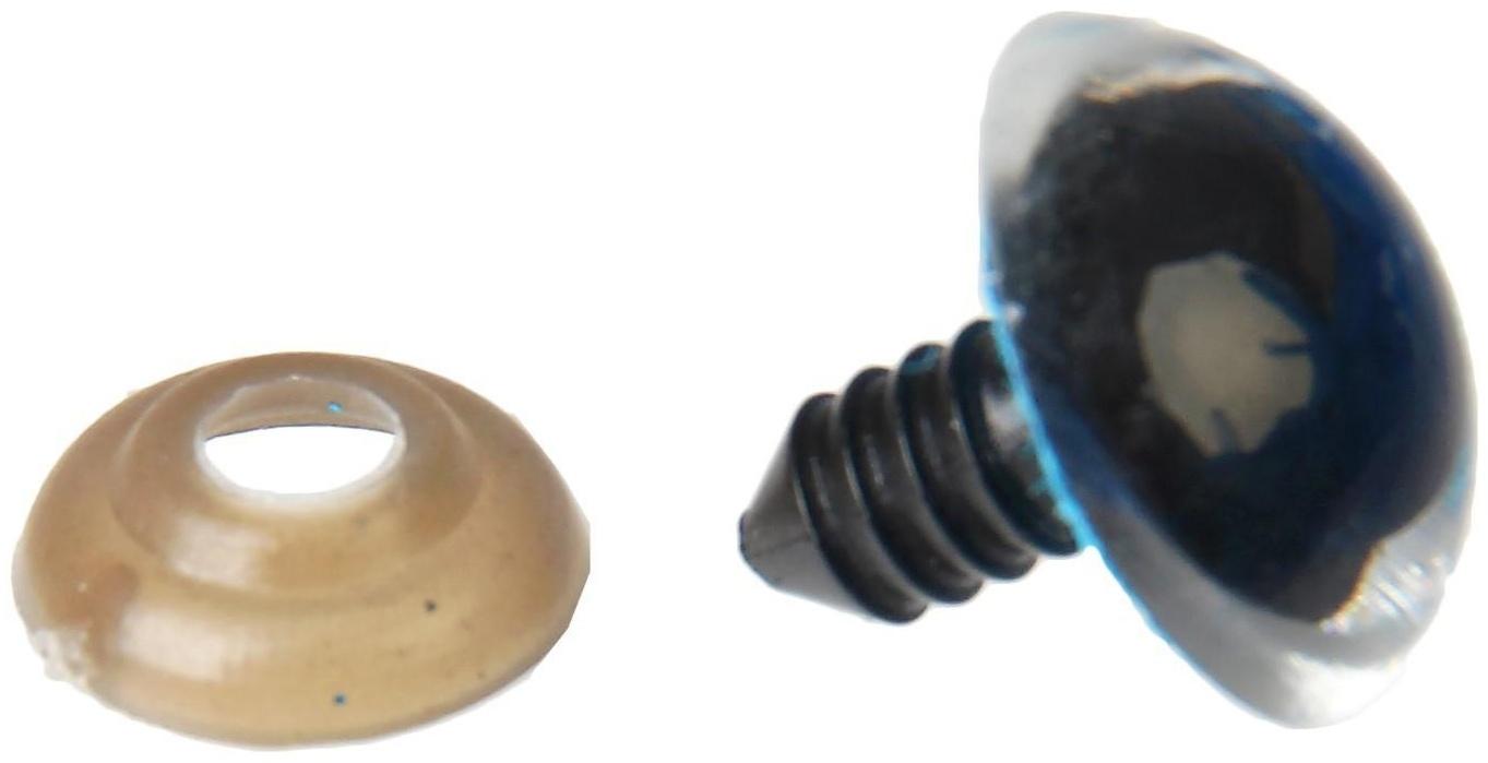 Глаза винтовые с заглушками, «Блёстки» набор 24 шт, размер 1 шт: 1,8 см, цвет голубой