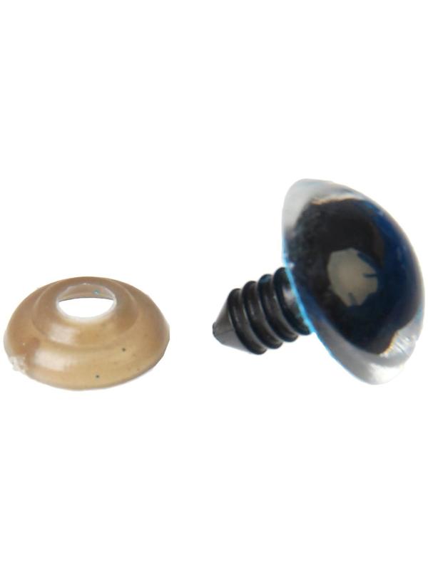 Глаза винтовые с заглушками, «Блёстки» набор 24 шт, размер 1 шт: 1,8 см, цвет голубой