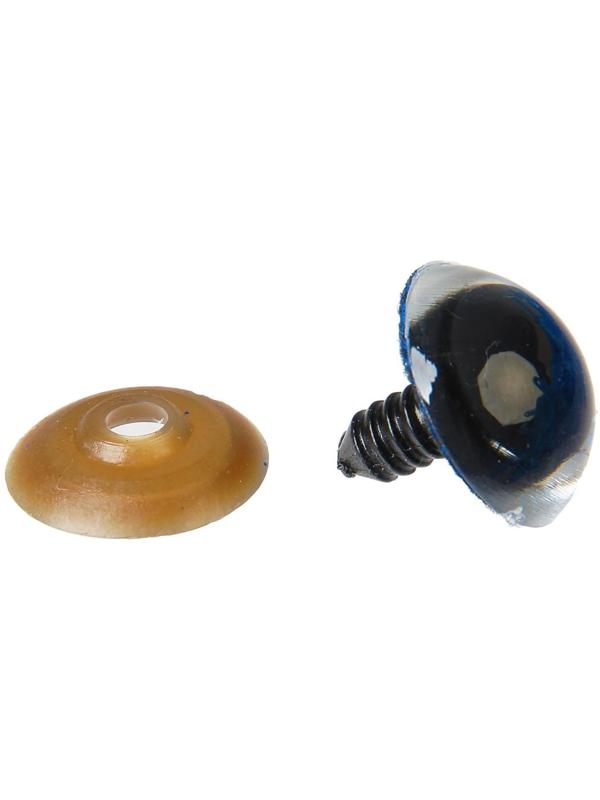 Глаза винтовые с заглушками, «Блёстки» набор 24 шт, размер 1 шт: 2 см, цвет синий