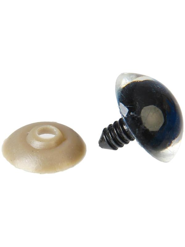 Глаза винтовые с заглушками, «Блёстки» набор 20 шт, размер 1 шт: 2,2 см, цвет синий