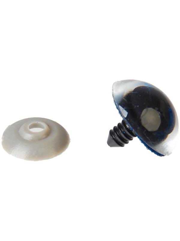 Глаза винтовые с заглушками, «Блёстки» набор 18 шт, размер 1 шт: 2,4 см, цвет синий