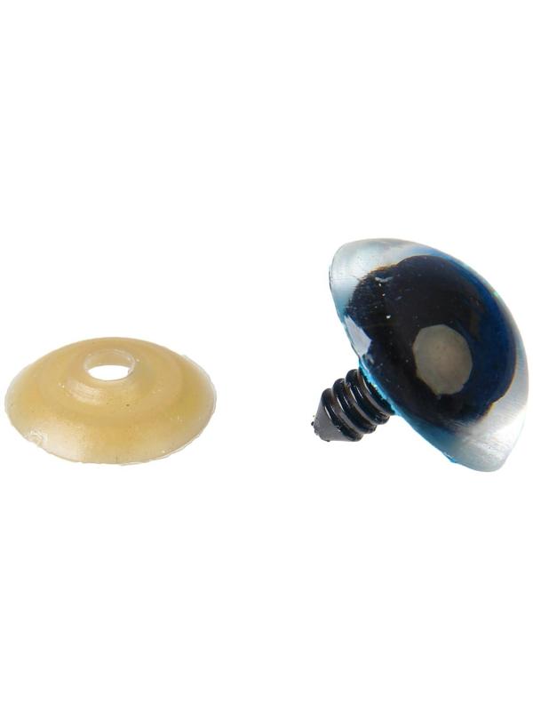 Глаза винтовые с заглушками, «Блёстки» набор 18 шт, размер 1 шт: 2,4 см, цвет голубой