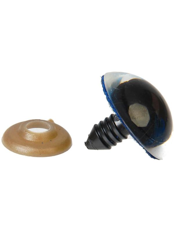 Глаза винтовые с заглушками, «Блёстки» набор 14 шт, размер 1 шт: 2,8 см, цвет синий