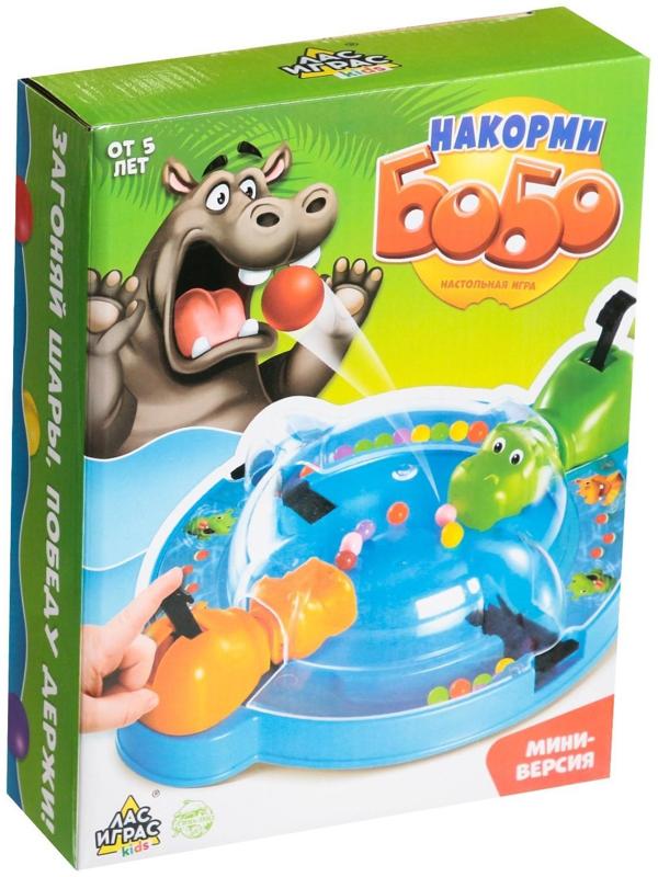 Настольная игра «Накорми Бобо», мини-версия, бегемоты