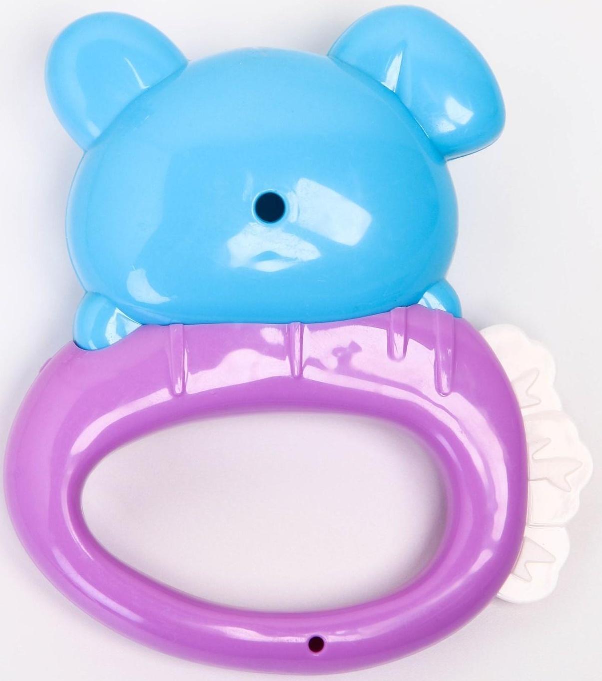 Погремушка «Собачка» с прорезывателем, виды и цвет МИКС