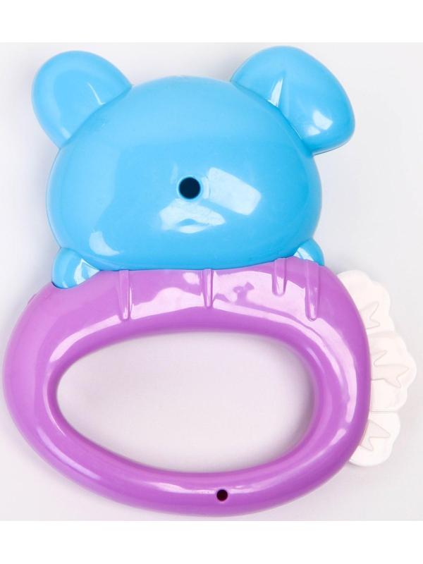 Погремушка «Собачка» с прорезывателем, виды и цвет МИКС