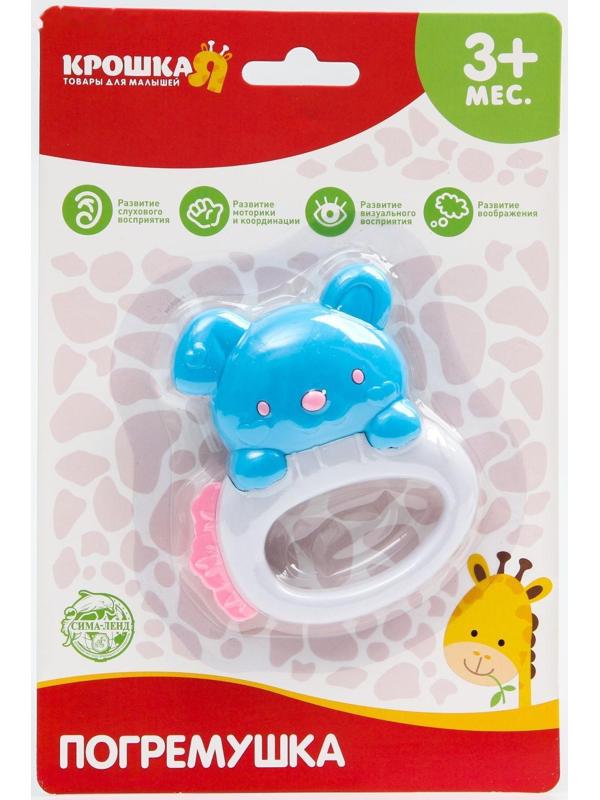 Погремушка «Собачка» с прорезывателем, виды и цвет МИКС