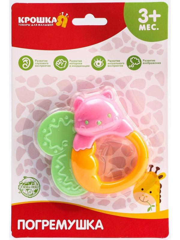 Погремушка «Собачка» с прорезывателем, виды и цвет МИКС