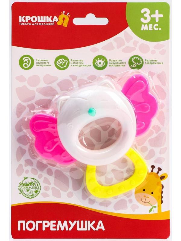 Погремушка «Собачка» с прорезывателем, виды и цвет МИКС