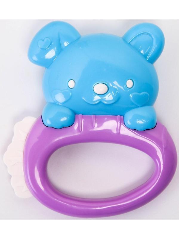 Погремушка «Собачка» с прорезывателем, виды и цвет МИКС