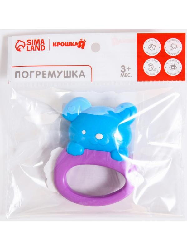 Погремушка «Собачка» с прорезывателем, виды и цвет МИКС