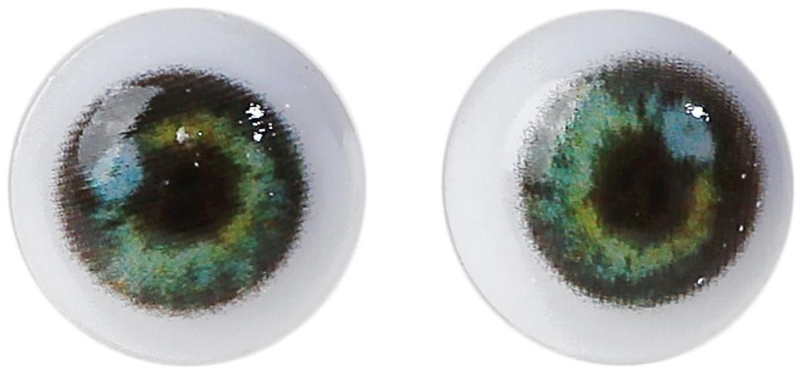 Глаза винтовые с заглушками, набор 10 шт, размер 1 шт: 0,8 см, цвет зелёный