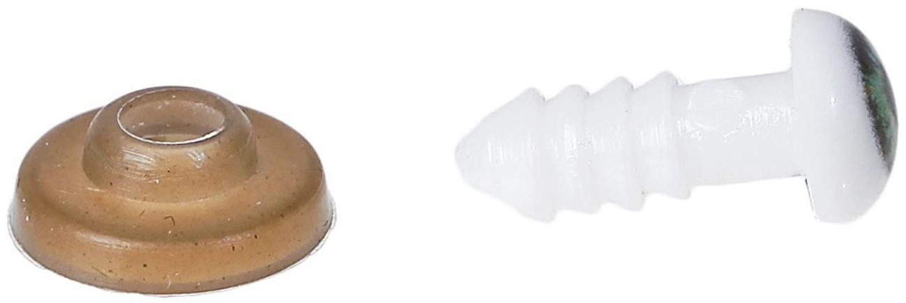 Глаза винтовые с заглушками, набор 10 шт, размер 1 шт: 0,8 см, цвет зелёный