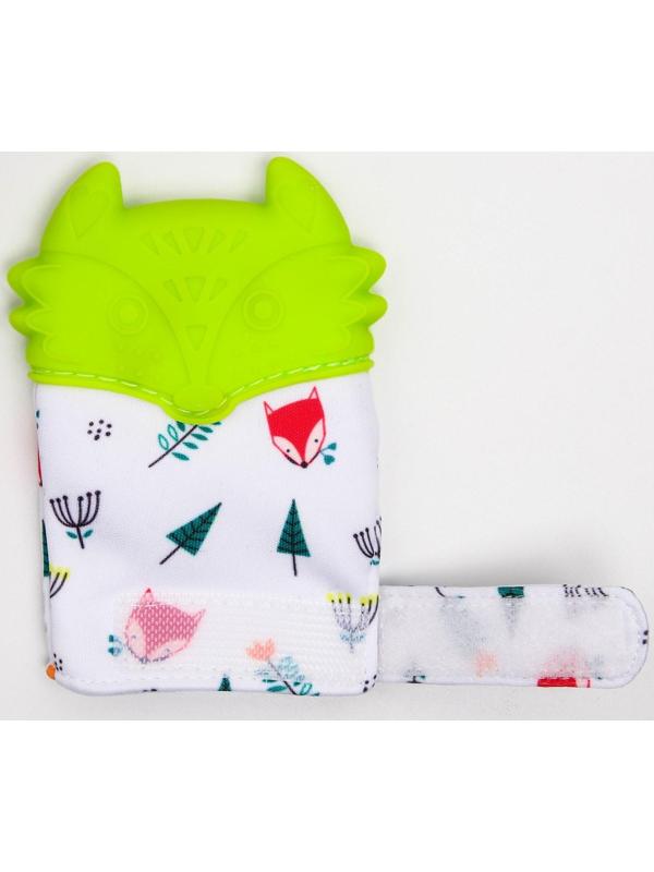 Прорезыватель рукавичка «Лисёнок», на липучке, цвет МИКС