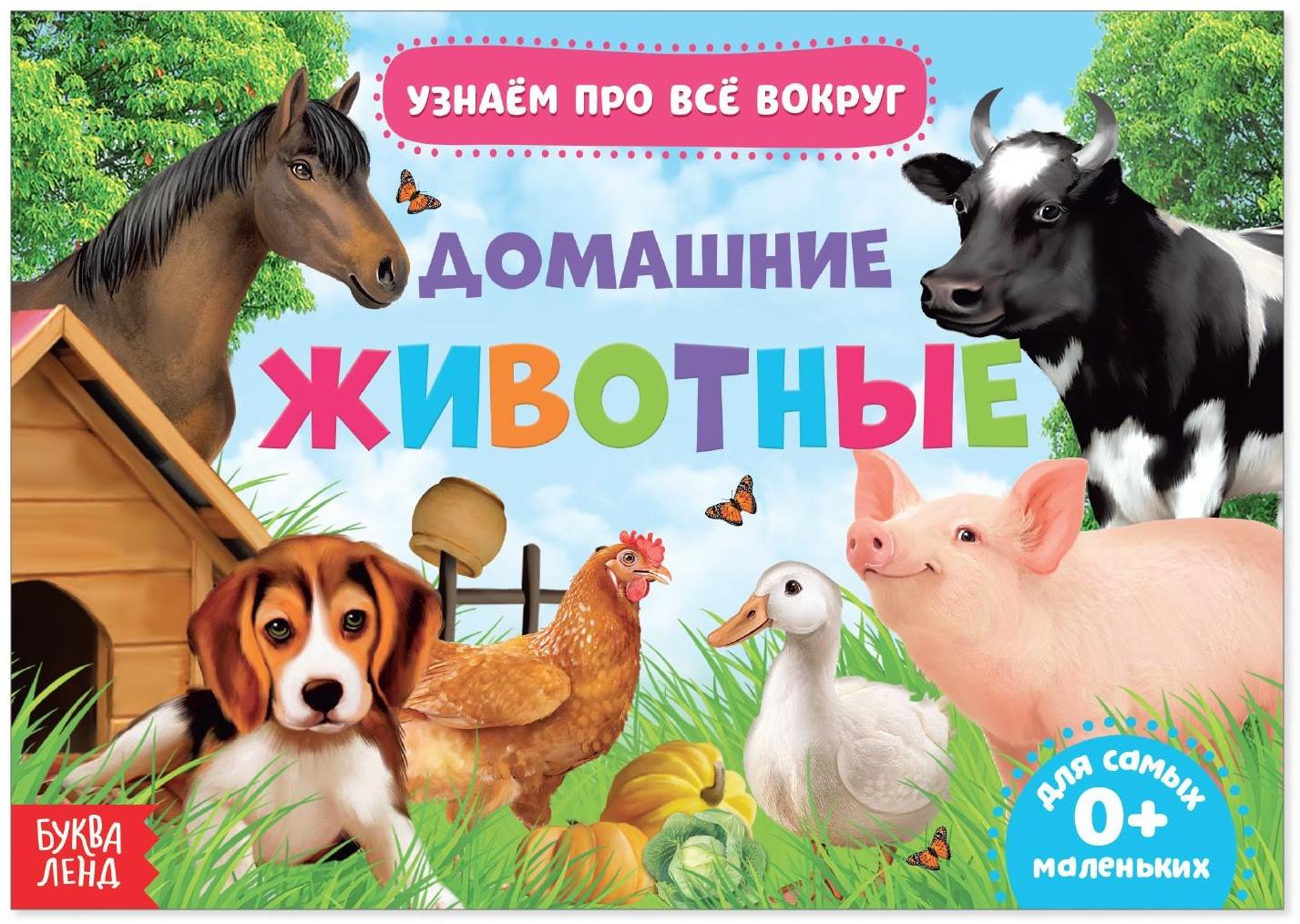Обучающая книжка «Домашние животные», 18 животных