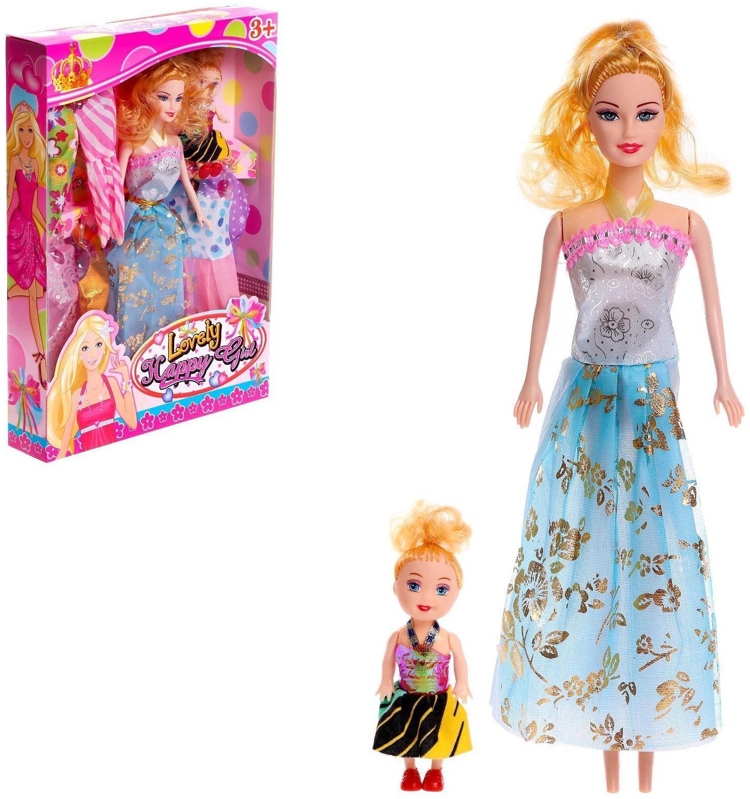 Кукла-модель «Вика» с малышкой, с набором платьев