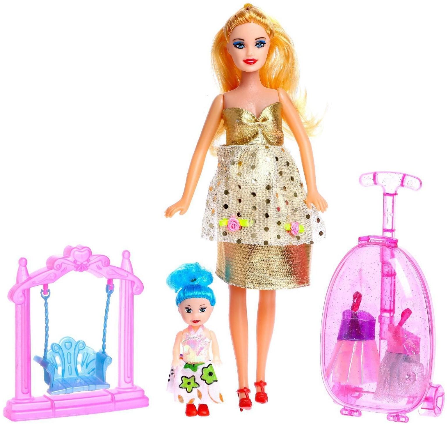 Кукла-модель «Беременная» с малышкой, с аксессуарами