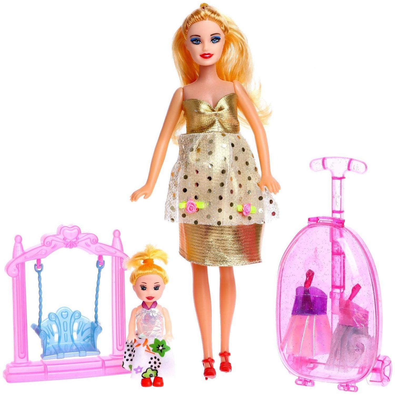 Кукла-модель «Беременная» с малышкой, с аксессуарами