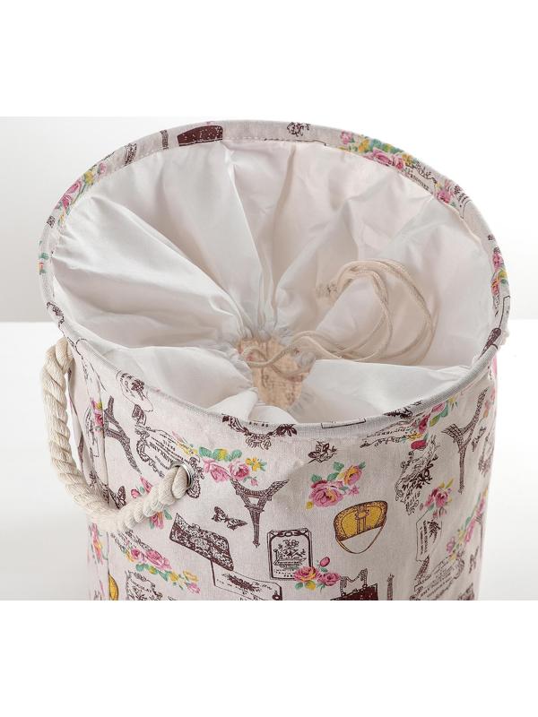 Корзина бельевая текстильная «Париж», 35×35×40 см