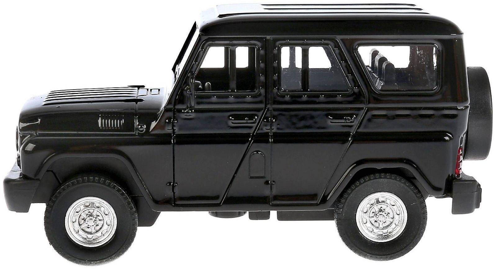Машина металлическая Uaz Hunter, 12 см, открываются двери, инерционная, цвет чёрный
