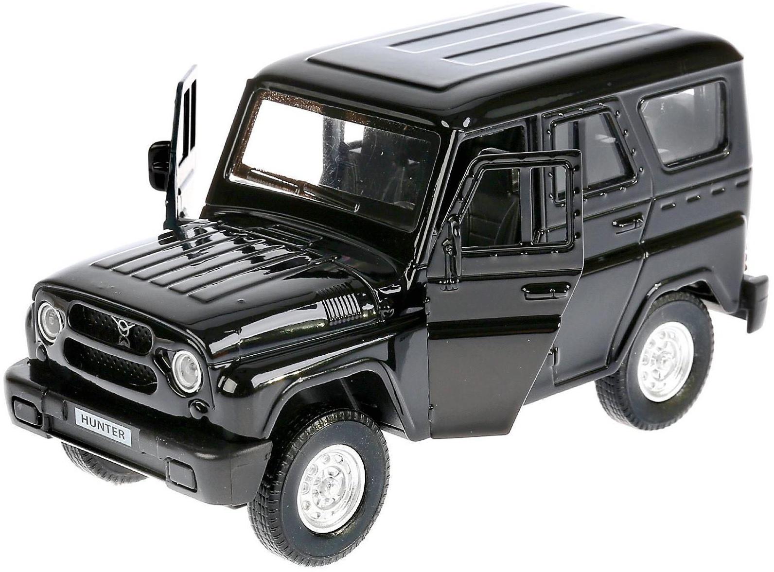 Машина металлическая Uaz Hunter, 12 см, открываются двери, инерционная, цвет чёрный