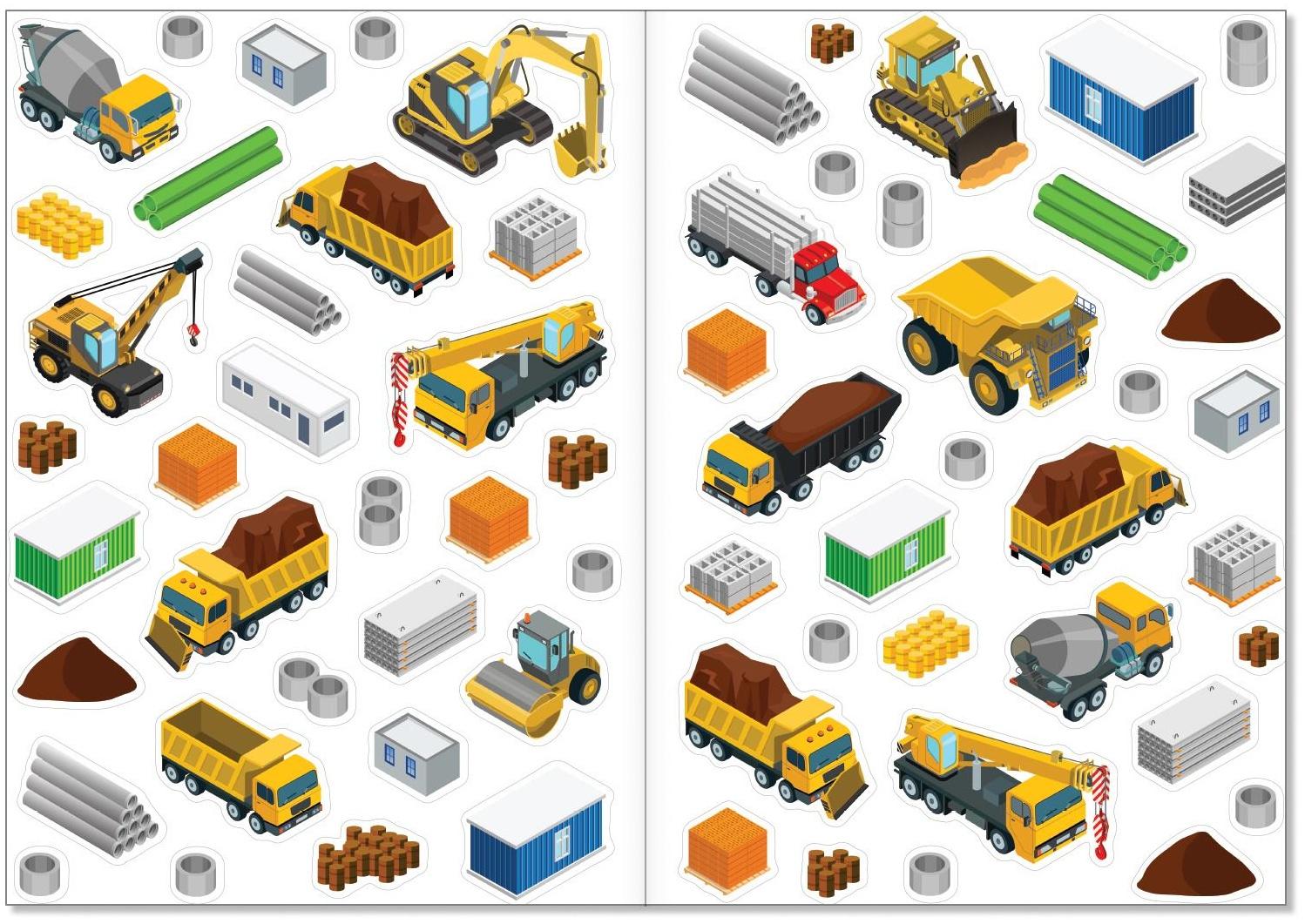 Многоразовые наклейки набор «Такие разные машины», А4, 2 шт.